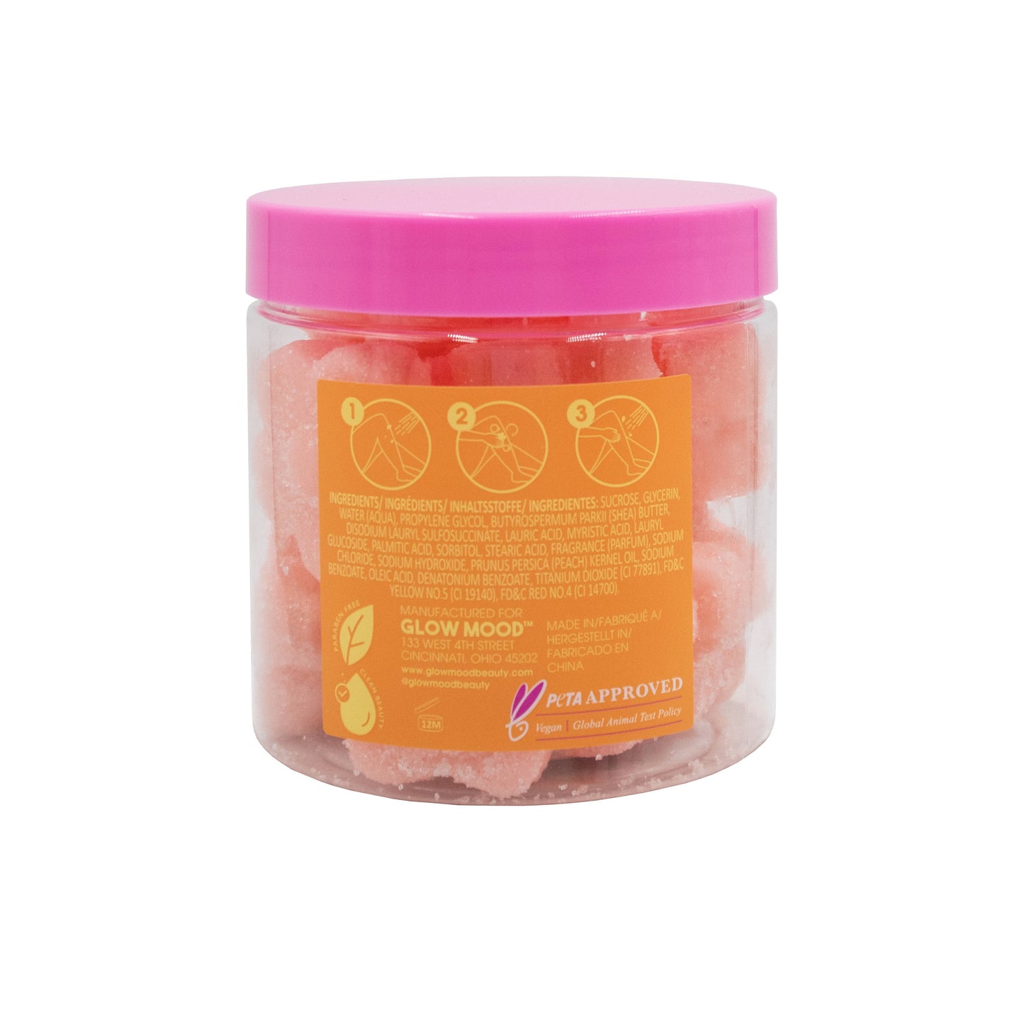 Peach and Mint Exfoliating Sugar Scrubbies