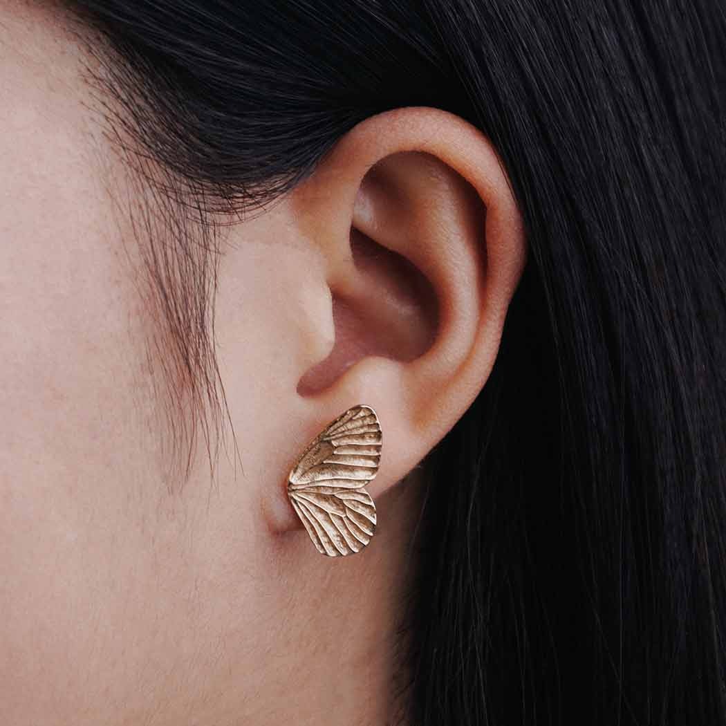 Gold Butterfly Wing Studs