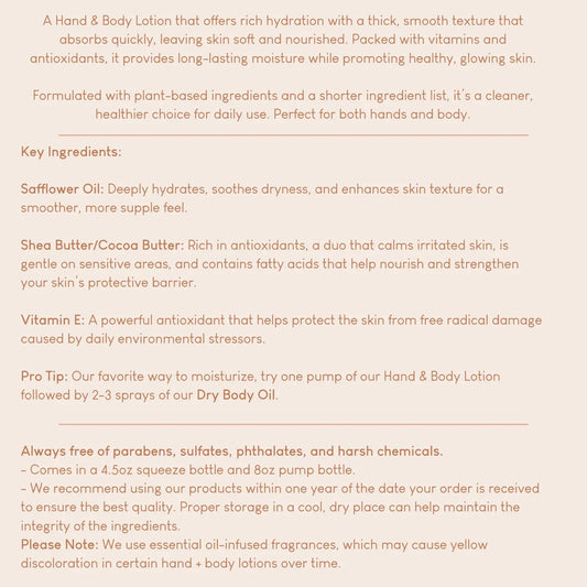 Hand + Body Lotion - Indigo