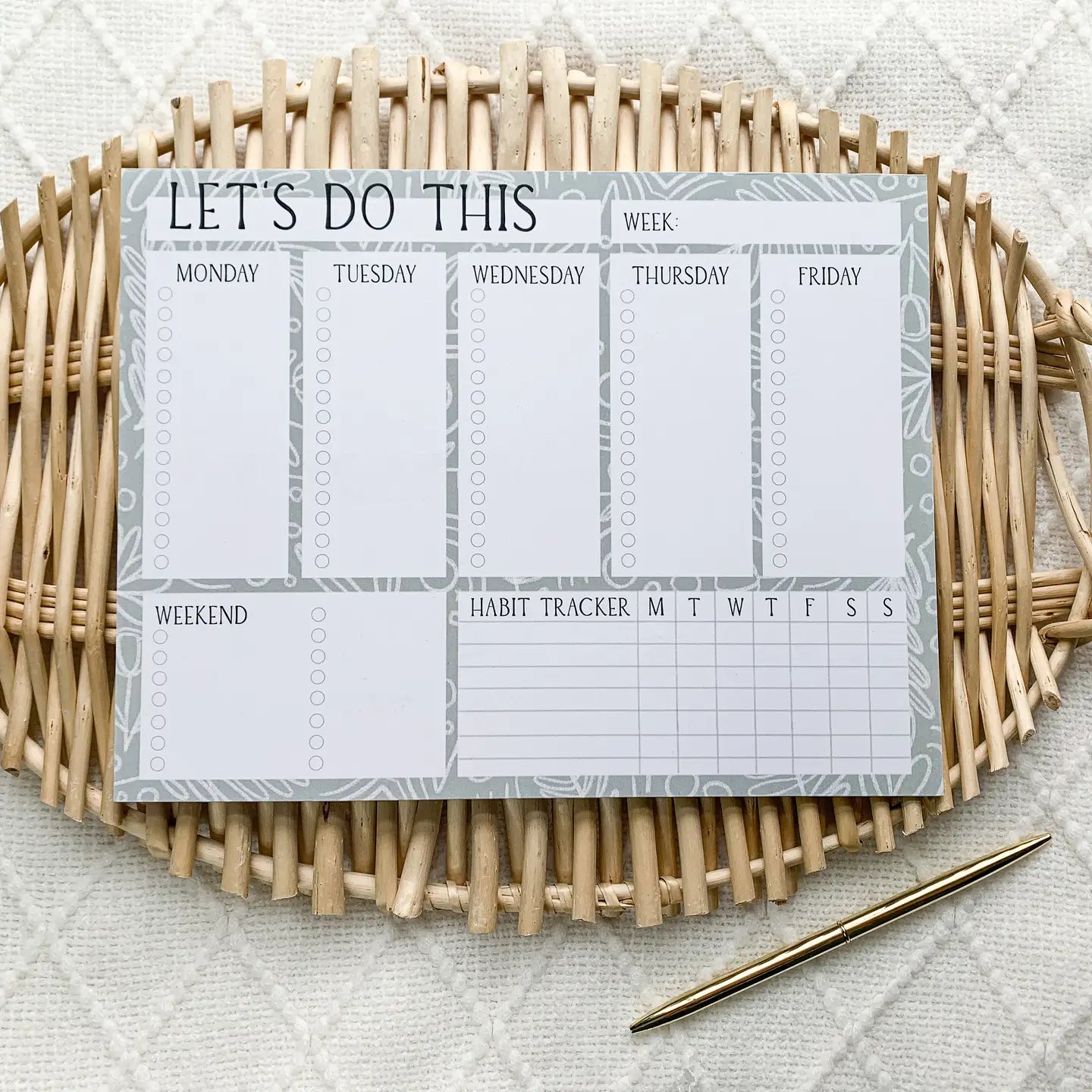 Weekly Planner Notepad with Habit Tracker