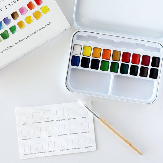 Watercolor Paint Set | 18 Colors with Brush