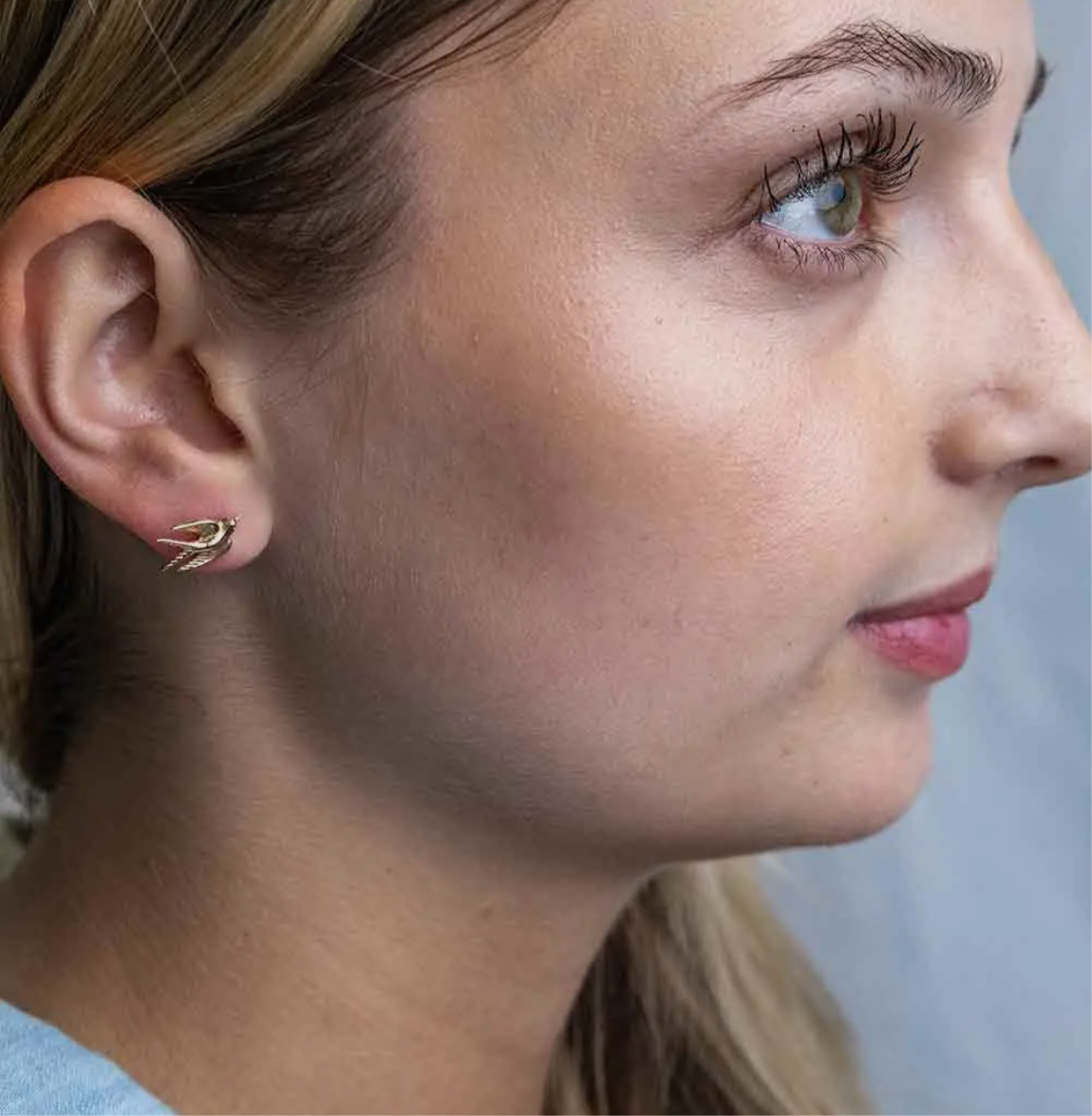 Gold Swallow Studs