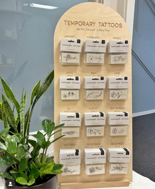 January | Carnation Temporary Tattoo