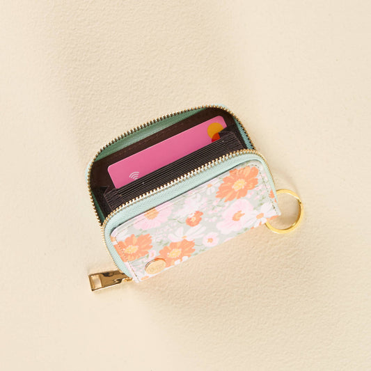 Zip Around Wallet-Bouquet Beauty Sage