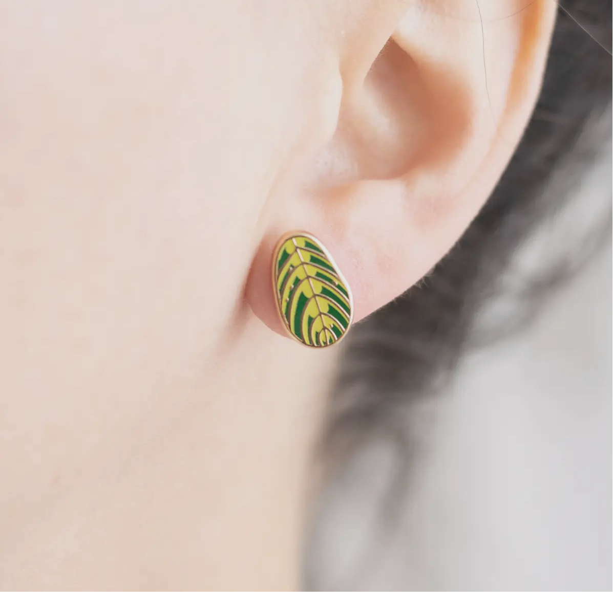 Lemon Lime Maranta Earrings