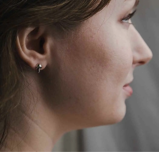 Sterling Silver Mushroom Studs