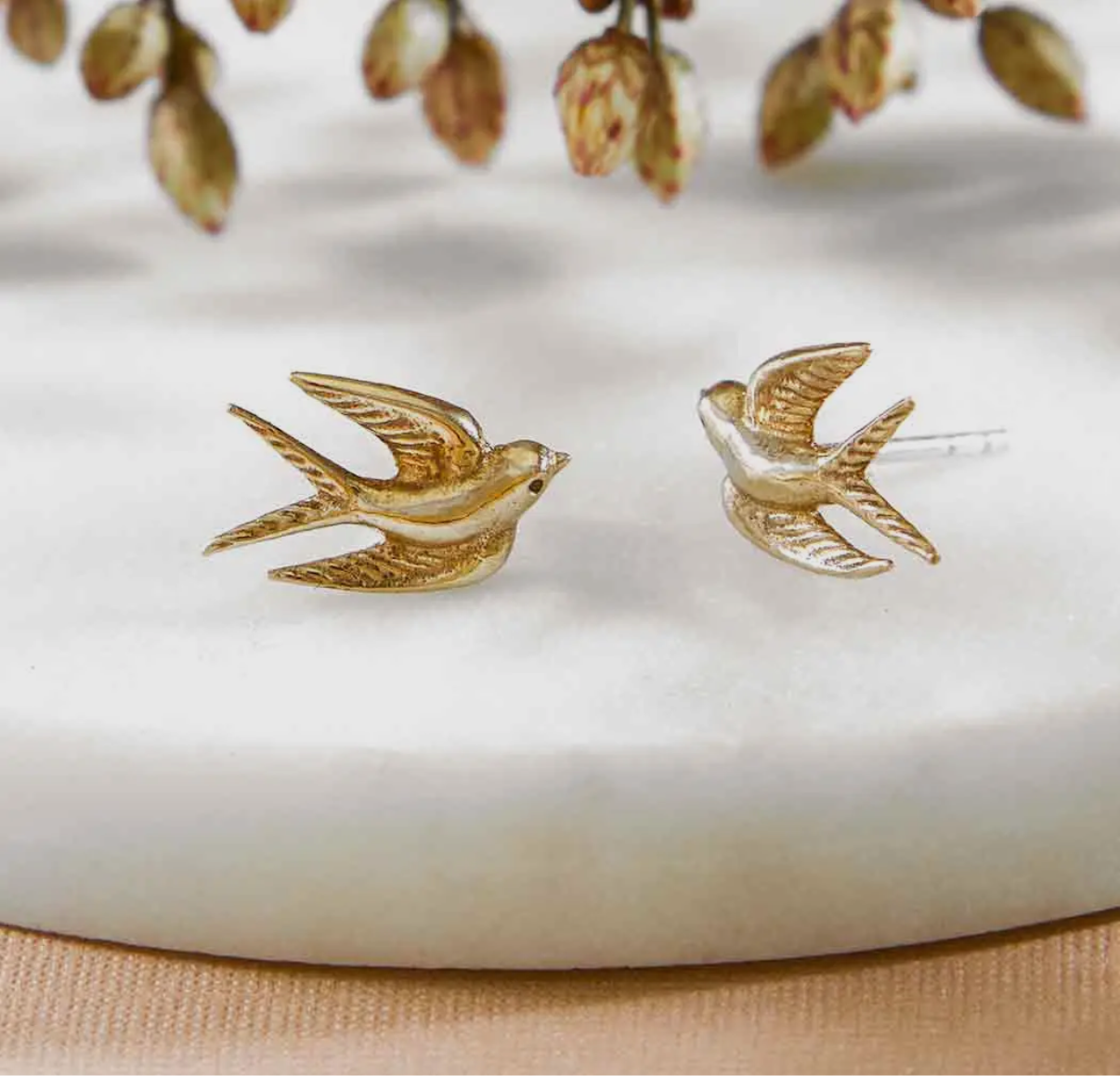 Gold Swallow Studs