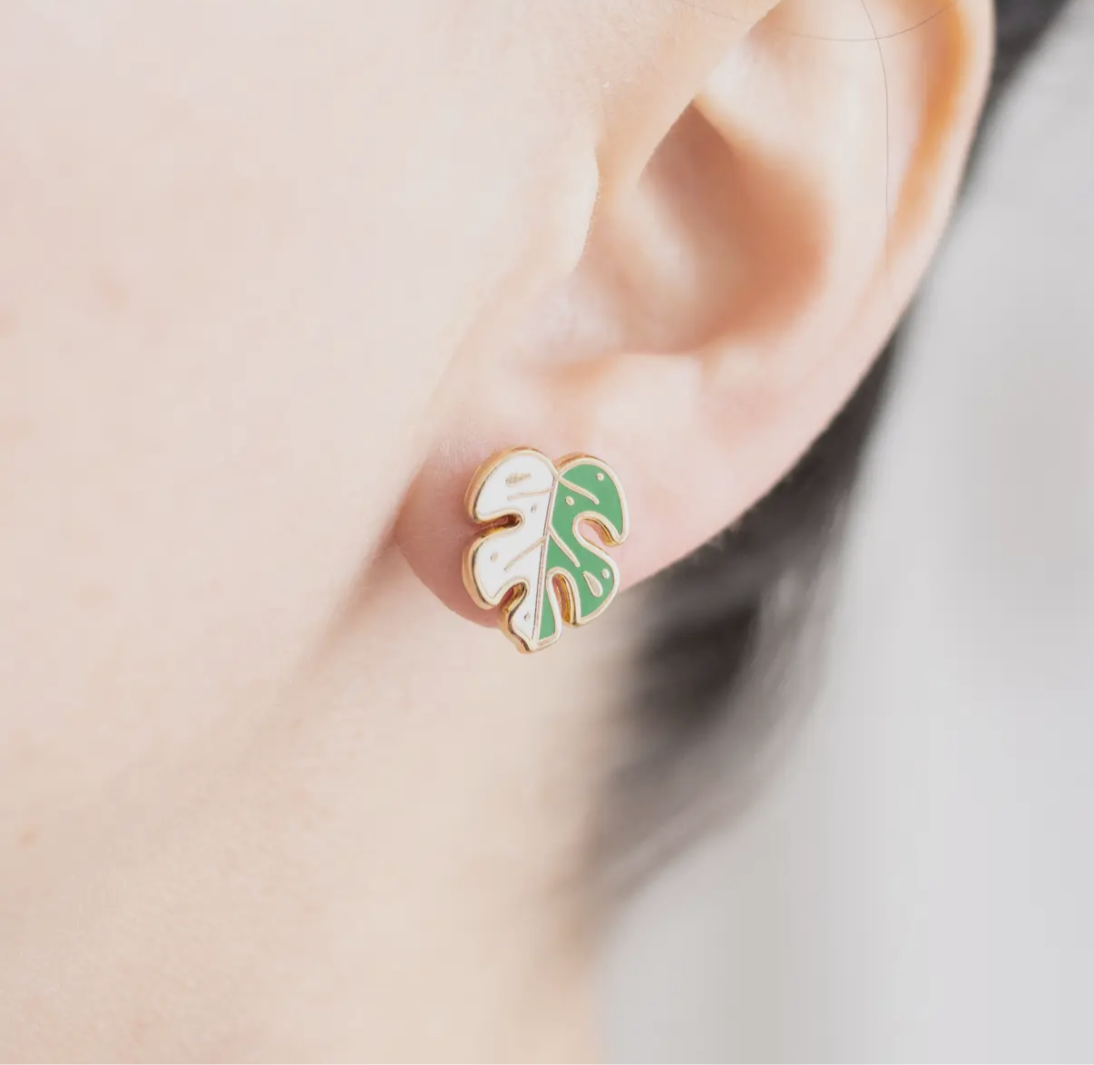Monstera Albo Earrings
