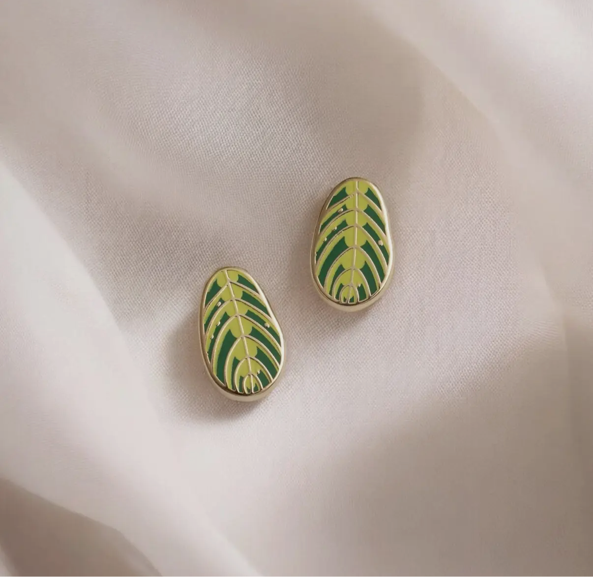 Lemon Lime Maranta Earrings