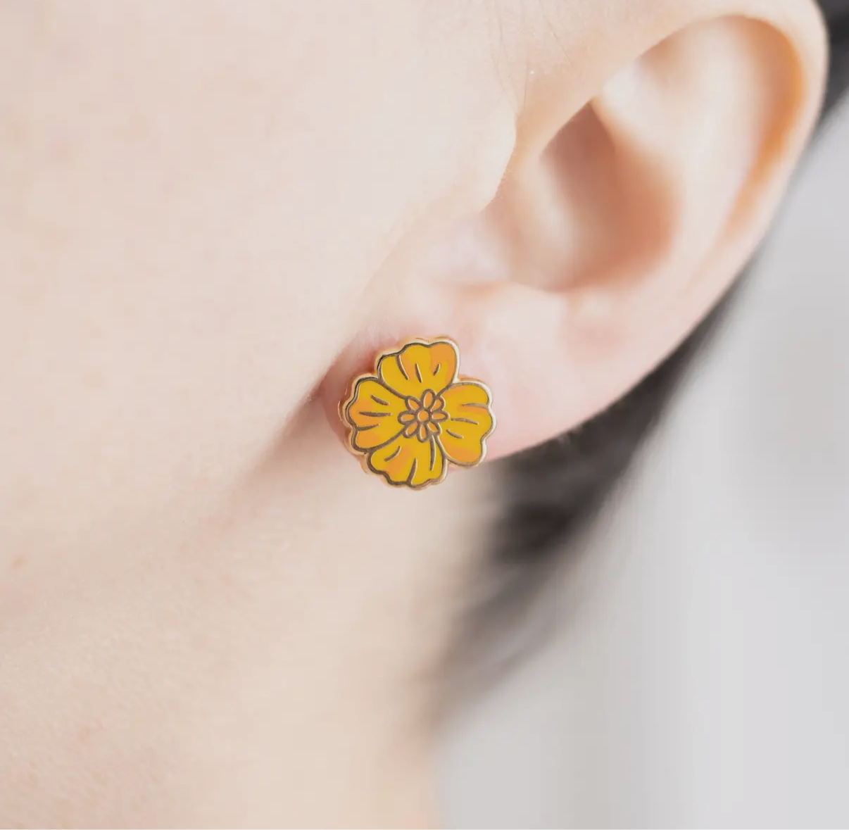 Golden Poppy Earrings
