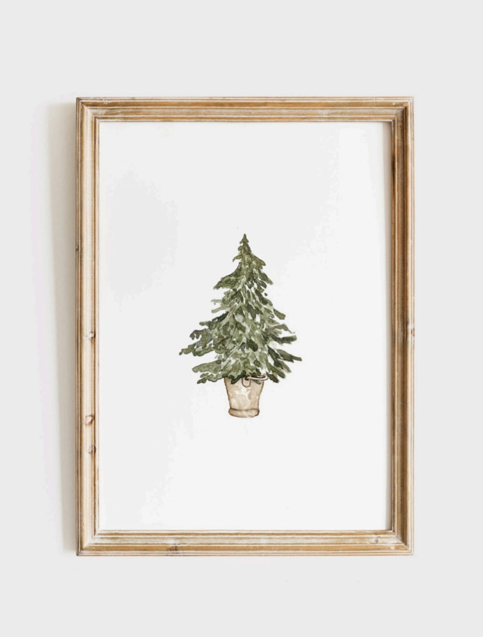 Potted Christmas Tree | Art Print