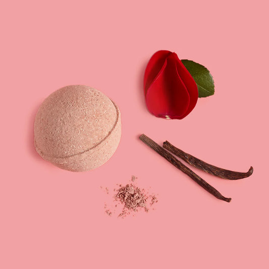 Pure Love bath bomb - vanilla, rosehip & rose clay bliss