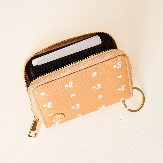 Zip Around Wallet-Pretty Posies Mustard