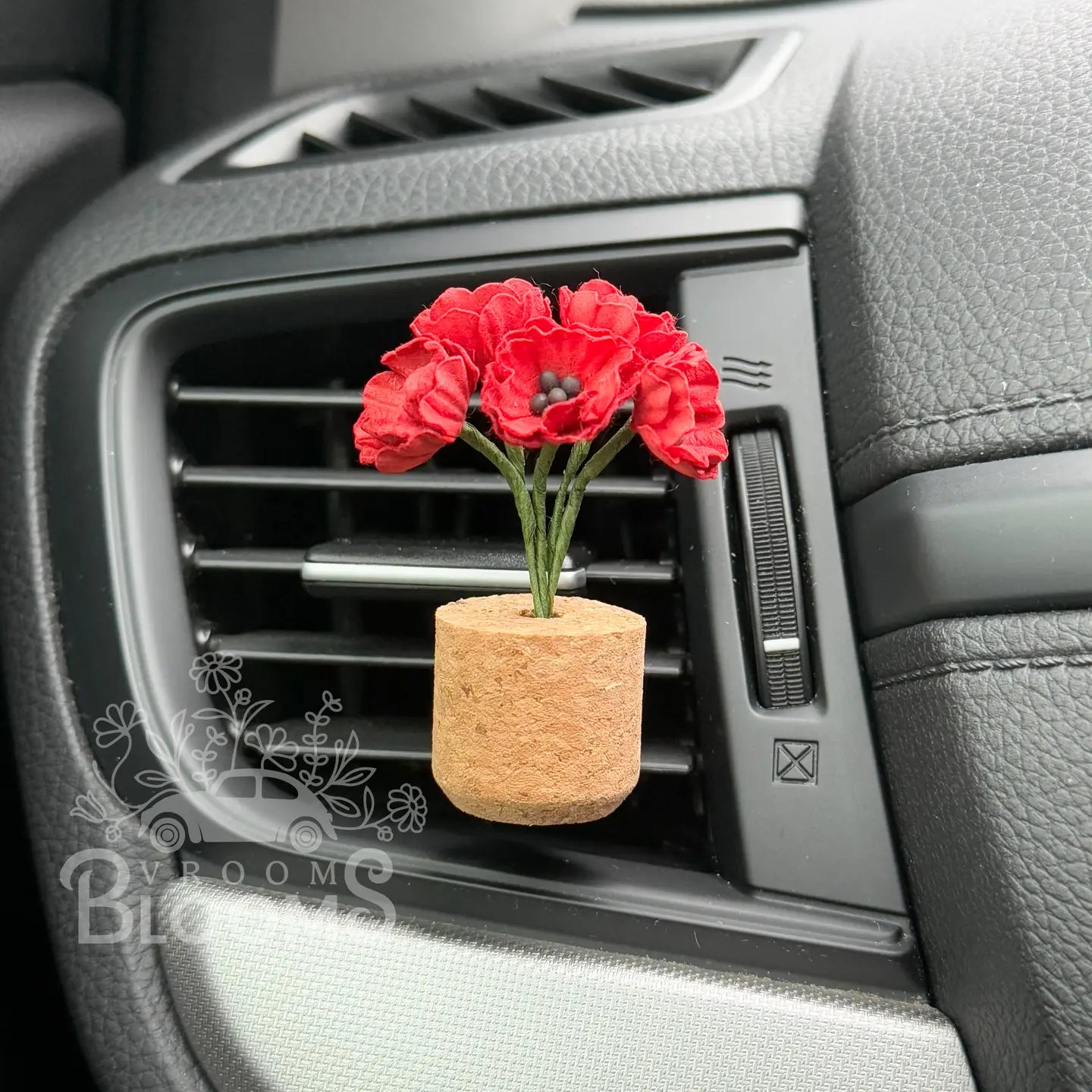 Plant Car Diffuser - Red Poppy