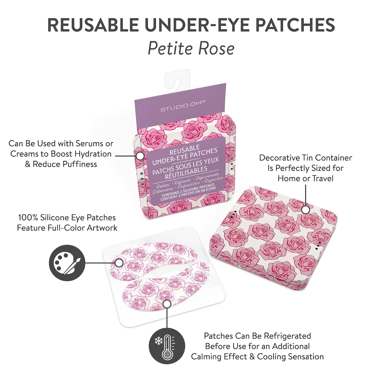 Petite Rose Reusable Under-Eye Patches
