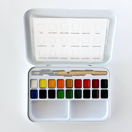 Watercolor Paint Set | 18 Colors with Brush