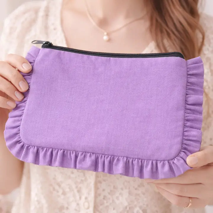 Canvas Ruffle Pouch
