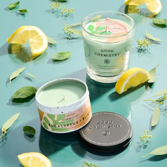 Reusable Glass Candle - Eucalyptus + Bliss