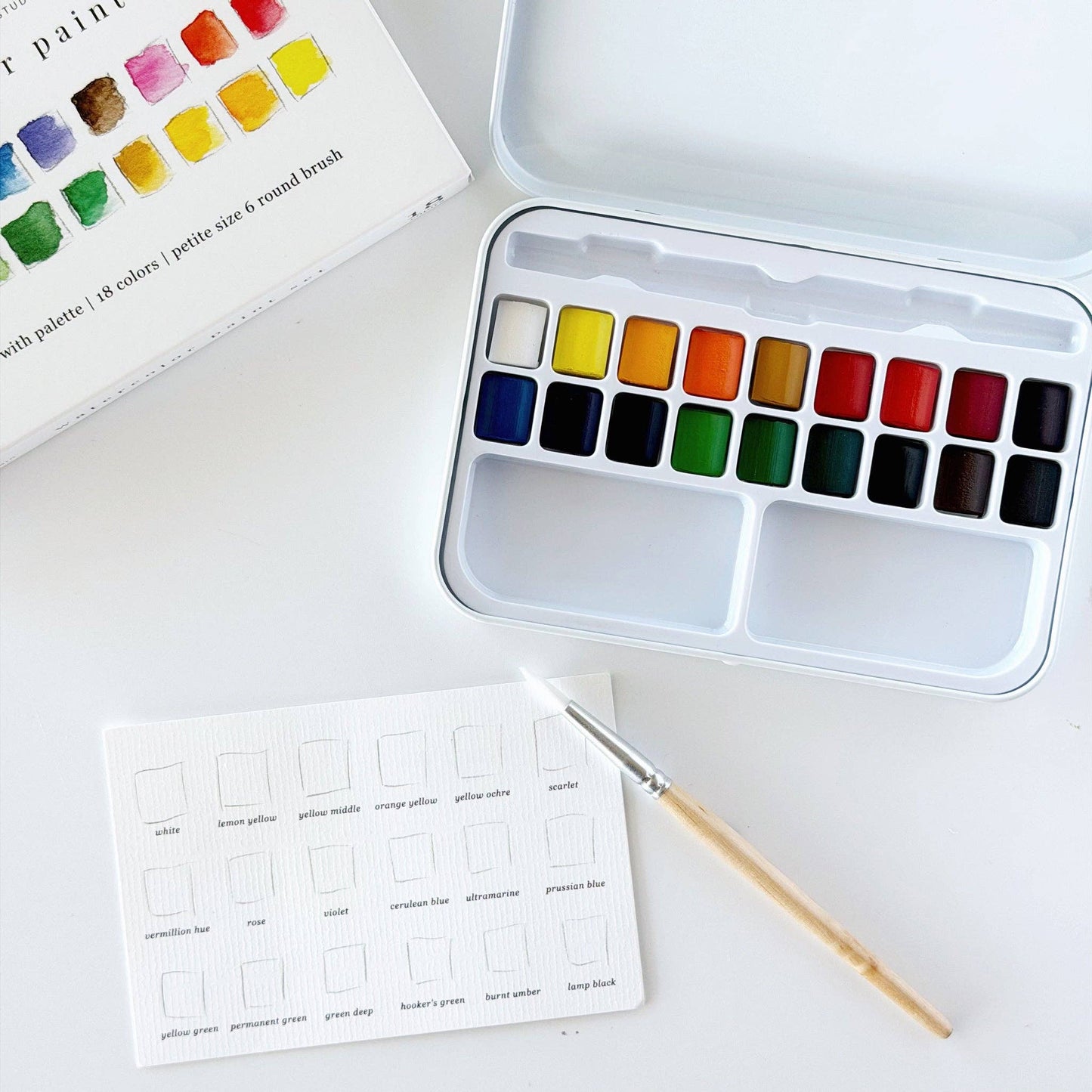 Watercolor Paint Set | 18 Colors with Brush