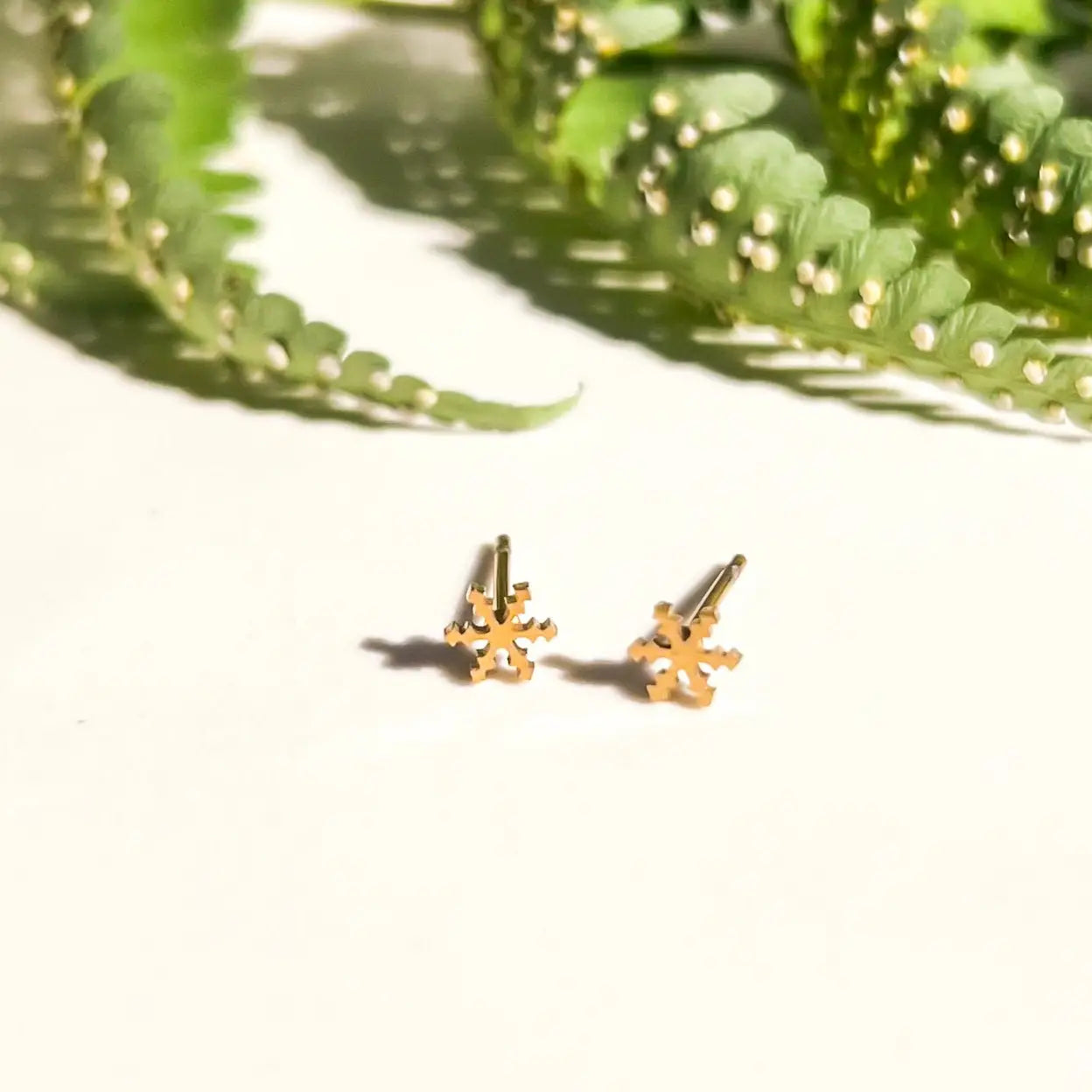 Mini Gold Snowflake Studs