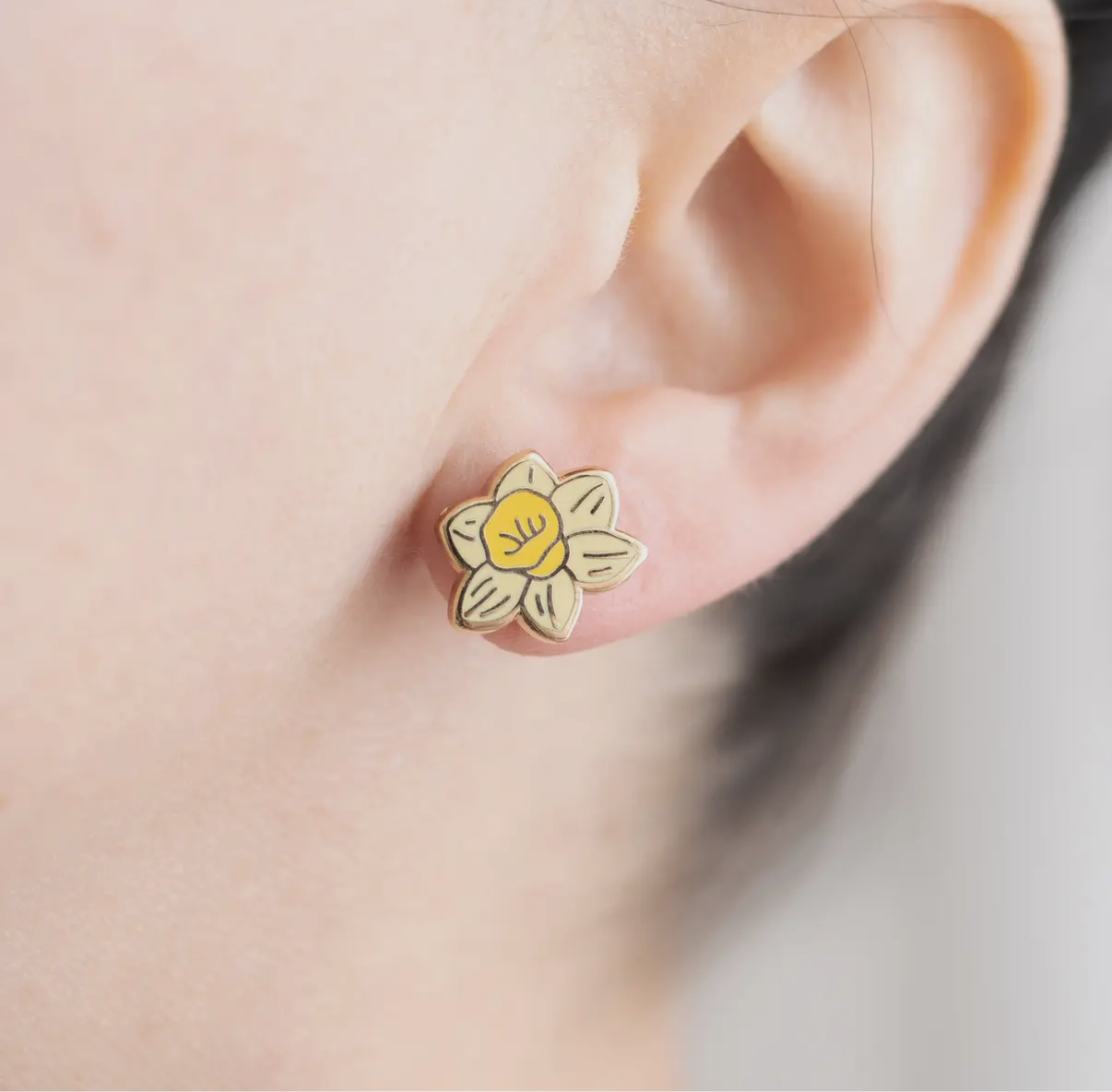 Yellow Daffodil Earrings