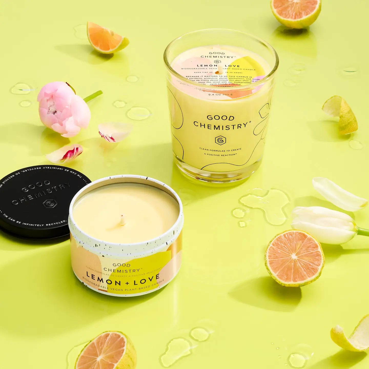 Reusable Glass Candle - Lemon + Love
