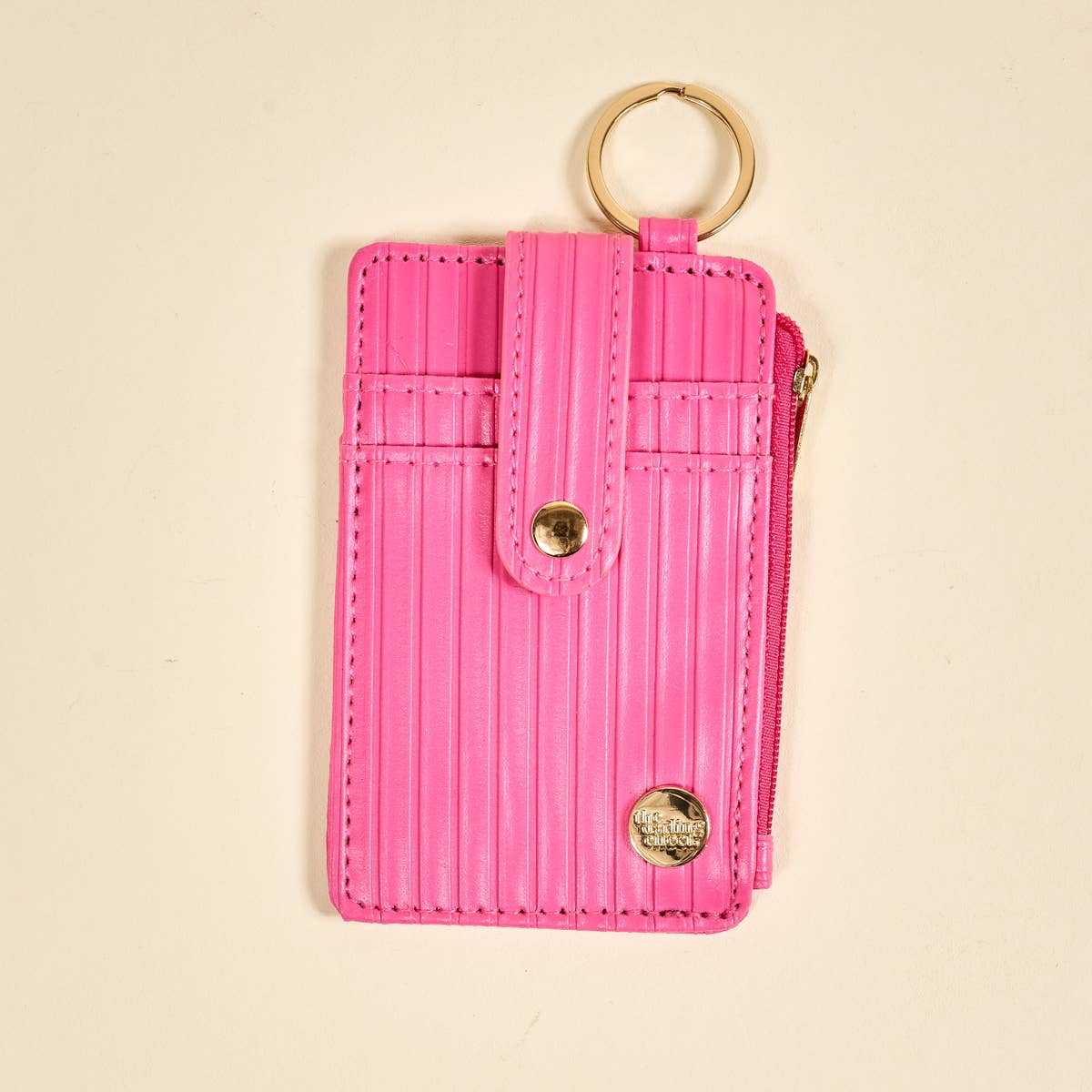 Ripple Ridge Keychain Wallet–Hot Pink