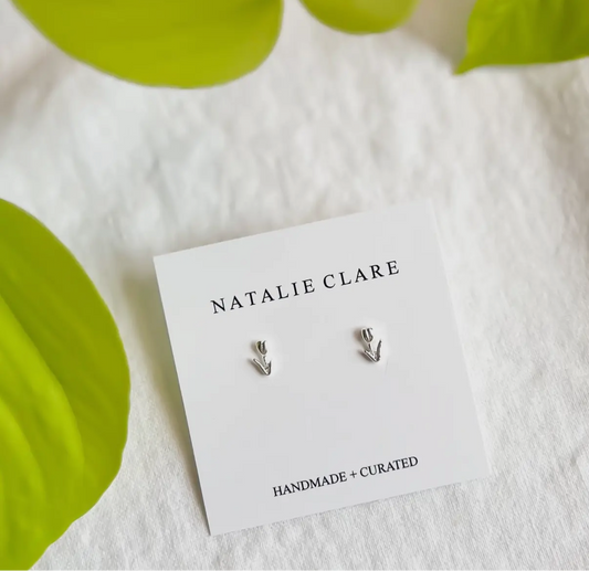 Mini Silver Tulip Studs