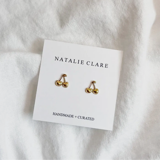 Gold Cherry Studs