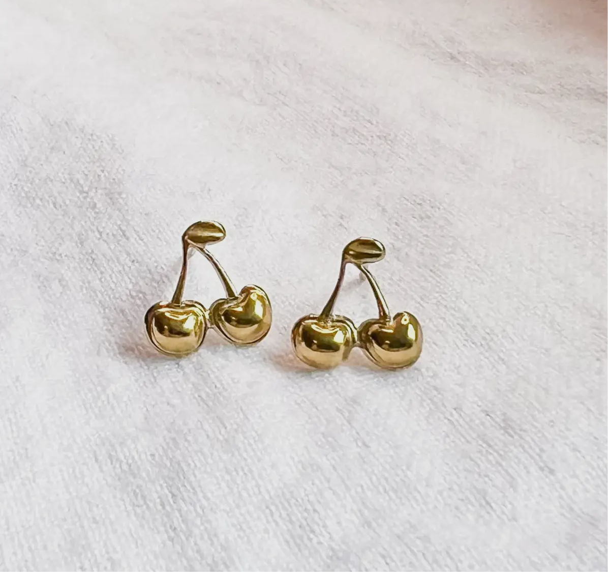 Gold Cherry Studs