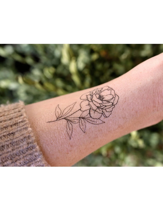 September | Peony Temporary Tattoo