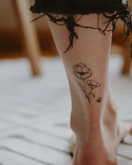 August | Poppy Temporary Tattoo