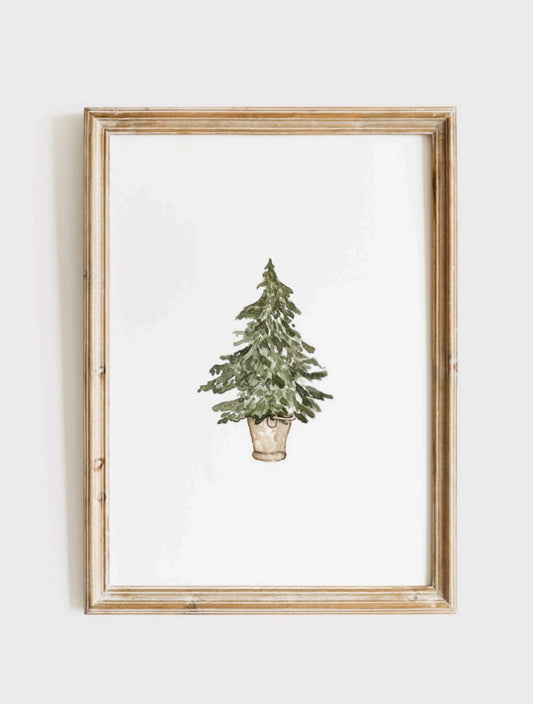 Potted Christmas Tree | Art Print