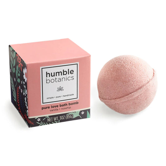 Pure Love bath bomb - vanilla, rosehip & rose clay bliss