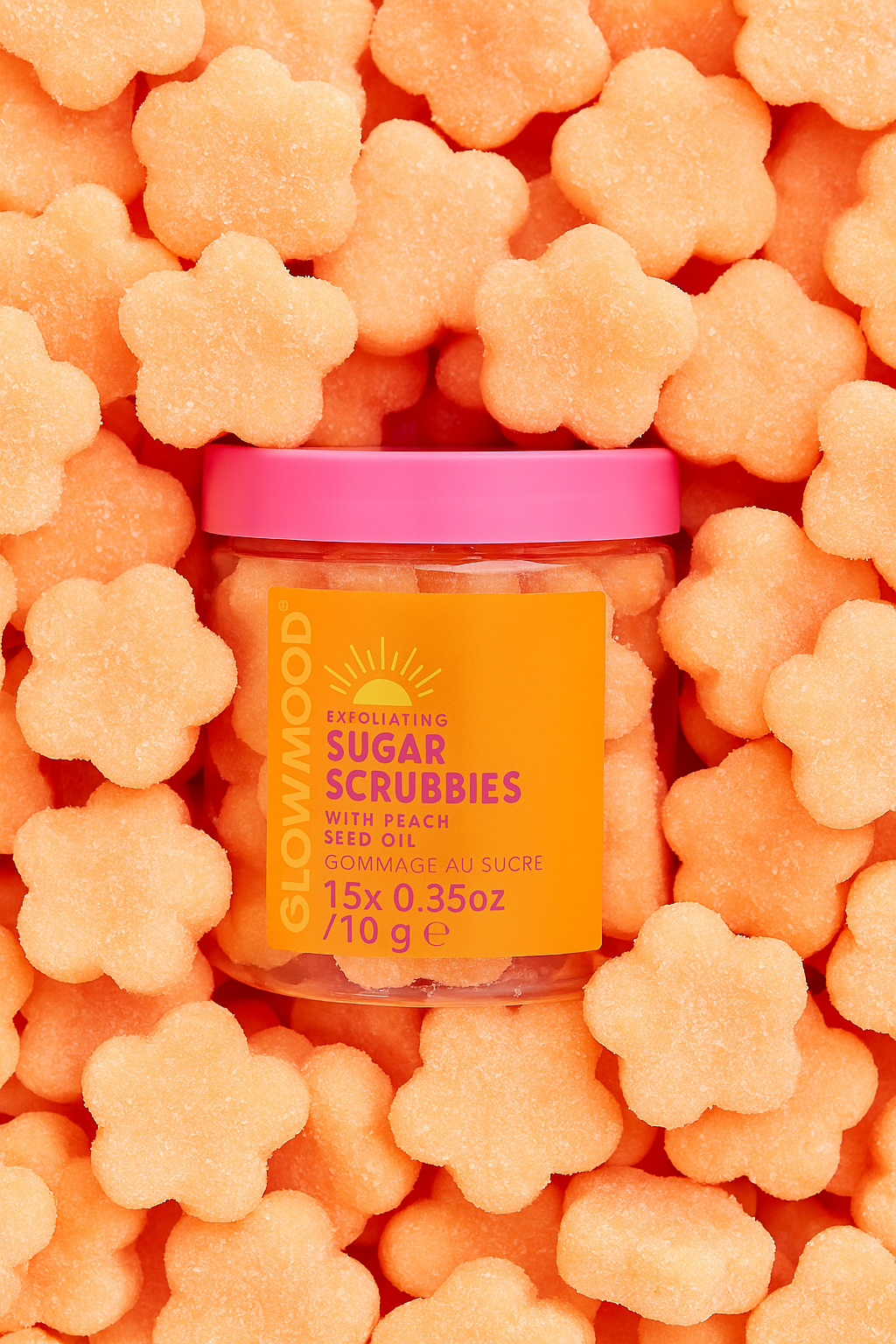 Peach and Mint Exfoliating Sugar Scrubbies