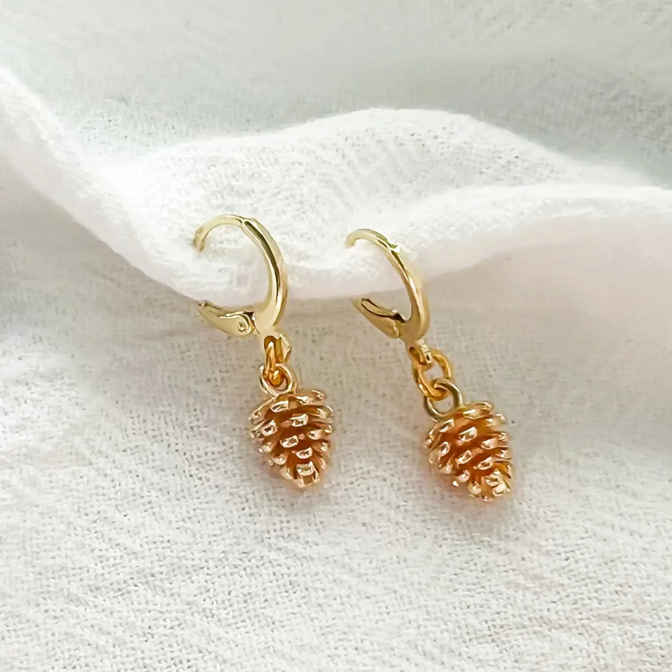 Pinecone Hoop Earrings