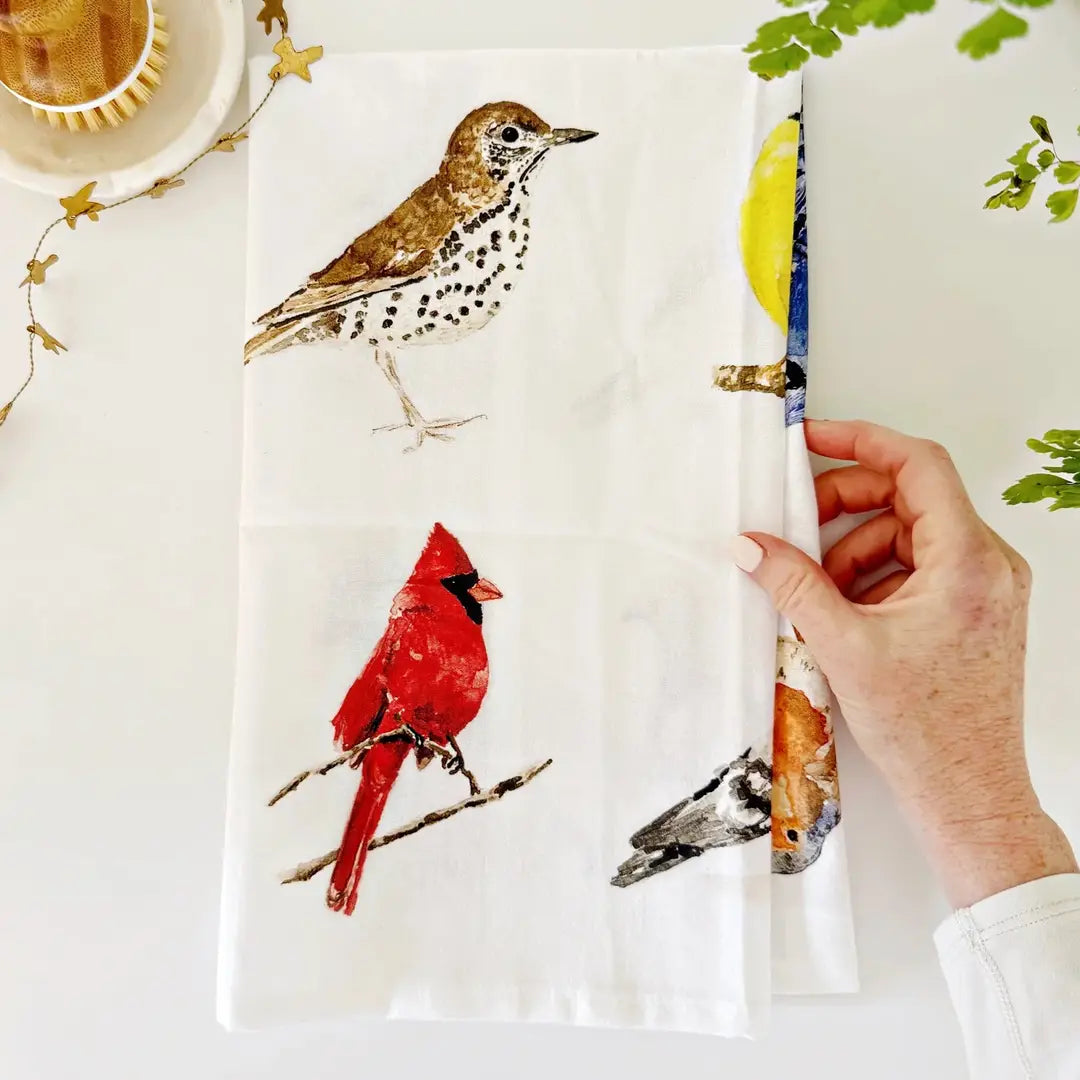 Birds Cotton Flour Sack Tea Towel