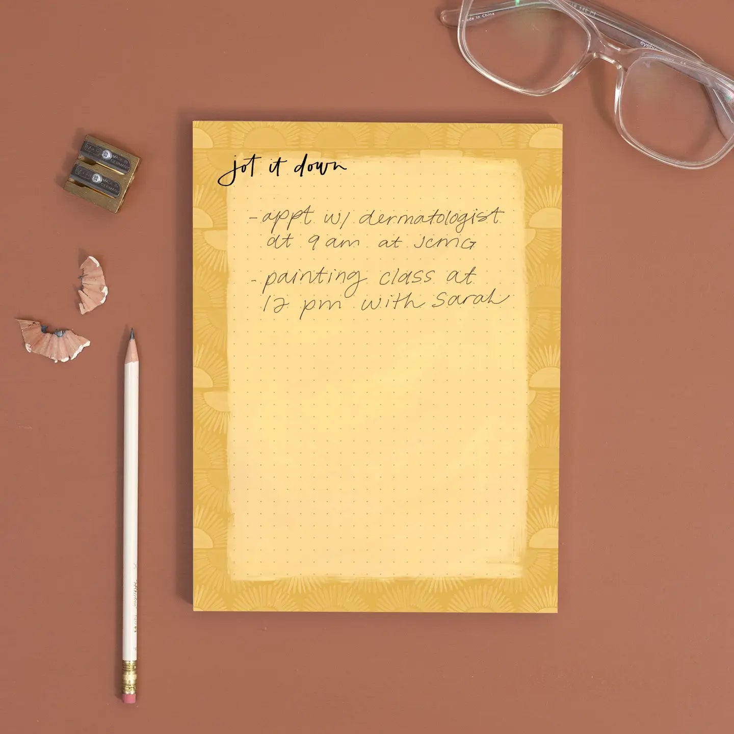 Golden Sun Dot Grid Notepad