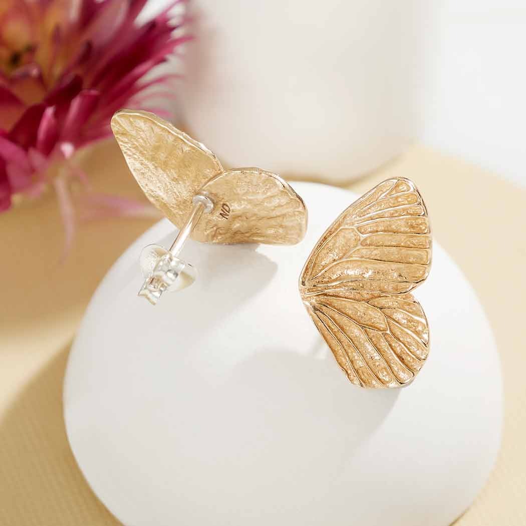 Gold Butterfly Wing Studs