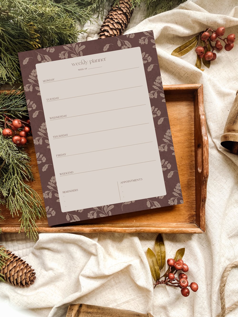 Plum Primrose Daily Planner Notepad