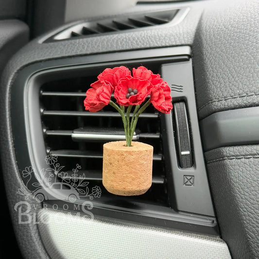 Plant Car Diffuser - Red Poppy